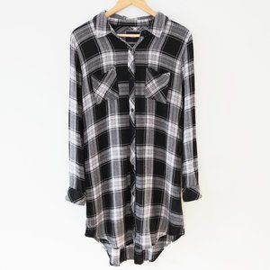 Rails Black and White Plaid Flannel Shirt Dress